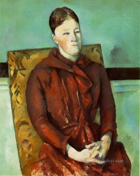 Madame Lienzo - Madame Cezanne en una silla amarilla Paul Cezanne